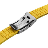 Mosaic CTS Rubber Watch Strap with Push Button Buckle - Canary Yellow
