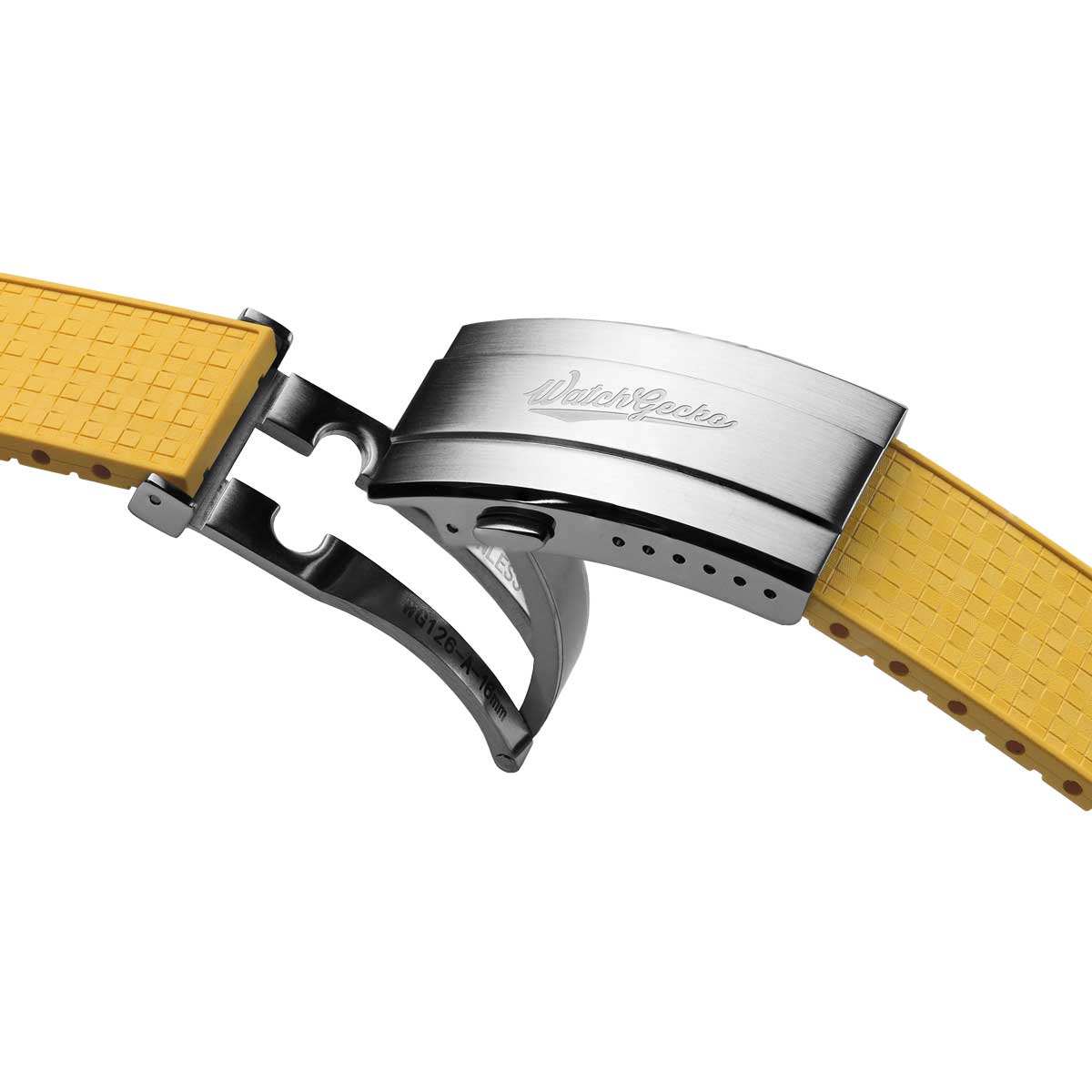 Mosaic CTS Rubber Watch Strap with Push Button Buckle - Canary Yellow