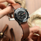 WatchGecko Sennen Quick-Release FKM Rubber Watch Strap - Brown