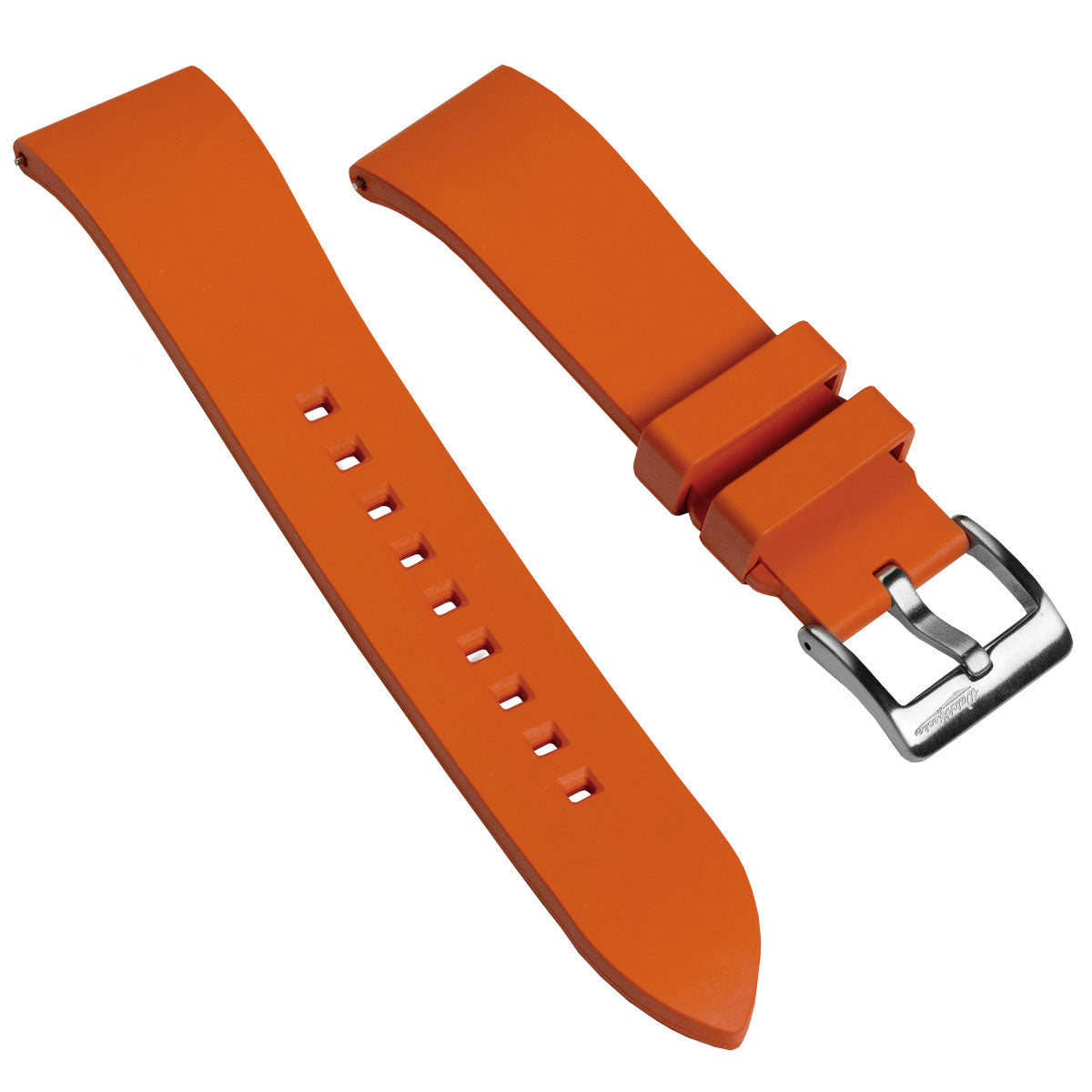 WatchGecko Sennen Quick-Release FKM Rubber Watch Strap - Orange