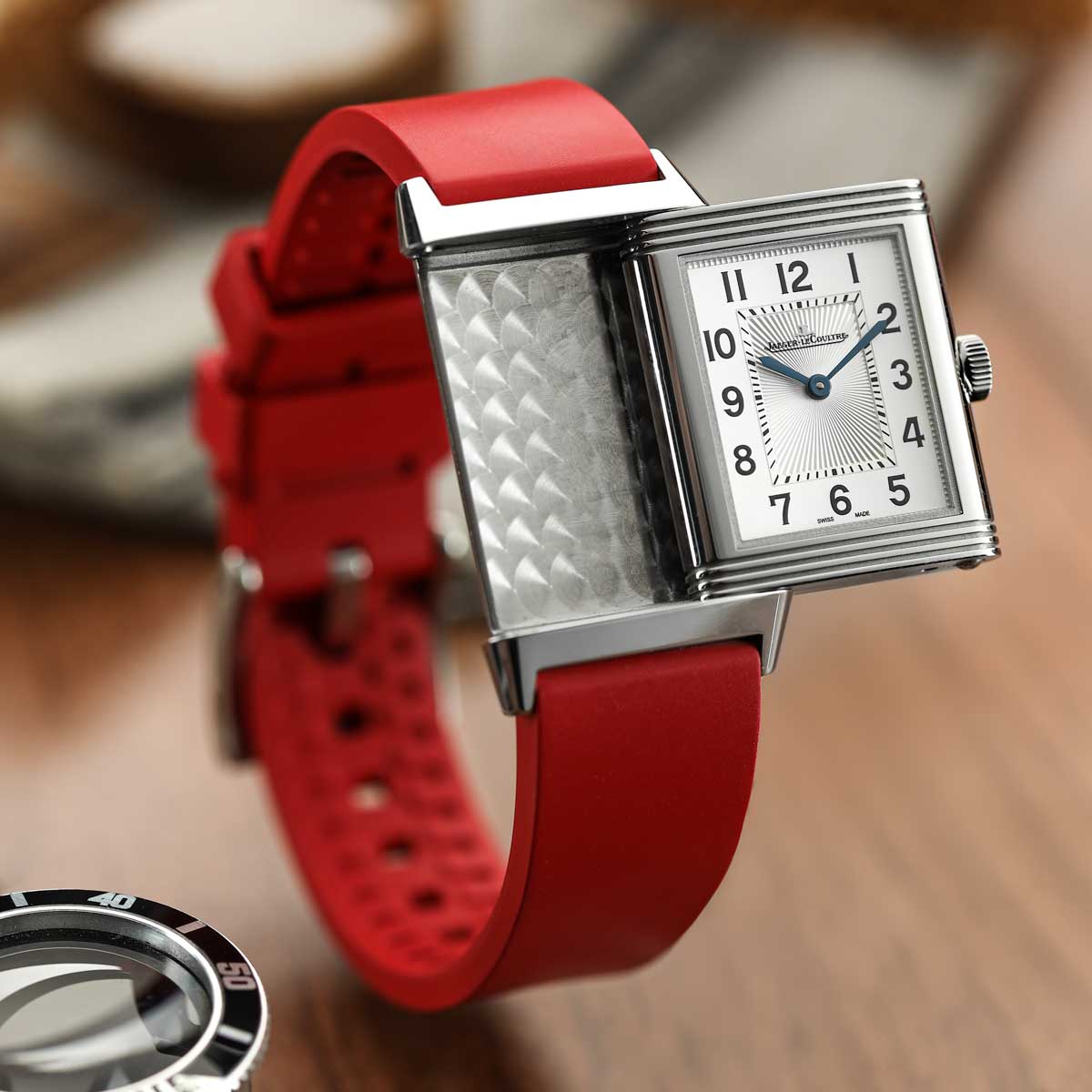 WatchGecko Sennen Quick-Release FKM Rubber Watch Strap - Red