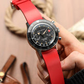 WatchGecko Sennen Quick-Release FKM Rubber Watch Strap - Red