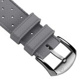 Vintage Style Perforated Rubber Watch Strap - Grey