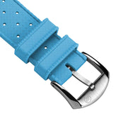 Vintage Style Perforated Rubber Watch Strap - Light Blue