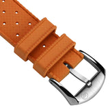 Vintage Style Perforated Rubber Watch Strap - Orange