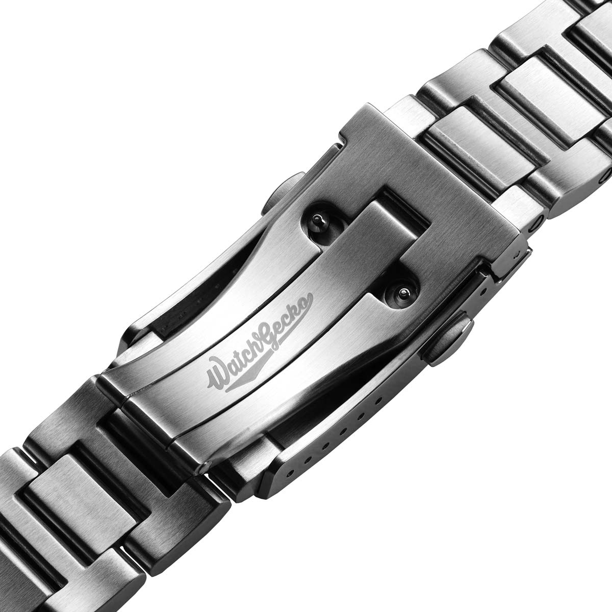 Langstone Solid Stainless Steel Diver's Watch Bracelet - Polished Centre Links