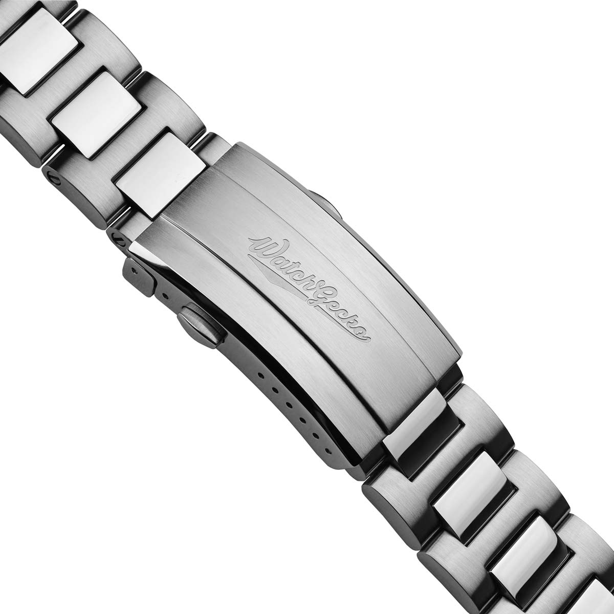 Langstone Solid Stainless Steel Diver's Watch Bracelet - Polished Centre Links