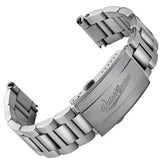 Langstone Solid Stainless Steel Diver's Watch Bracelet - Polished Centre Links