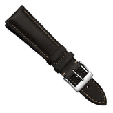 Laverton Padded Cavallo Leather Watch Strap - Chocolate Brown