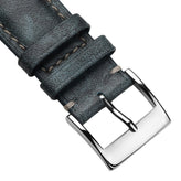Laverton Padded Patina Calf Leather Watch Strap - Blue Jeans