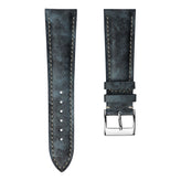 Laverton Padded Patina Calf Leather Watch Strap - Blue Jeans