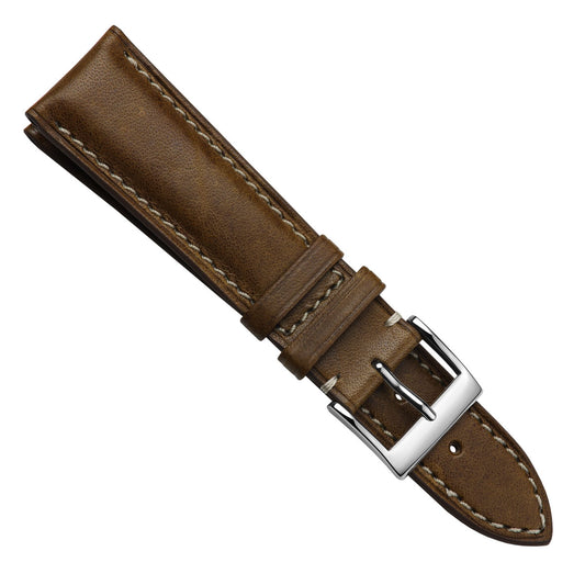 Laverton Padded Cavallo Leather Watch Strap - Brown
