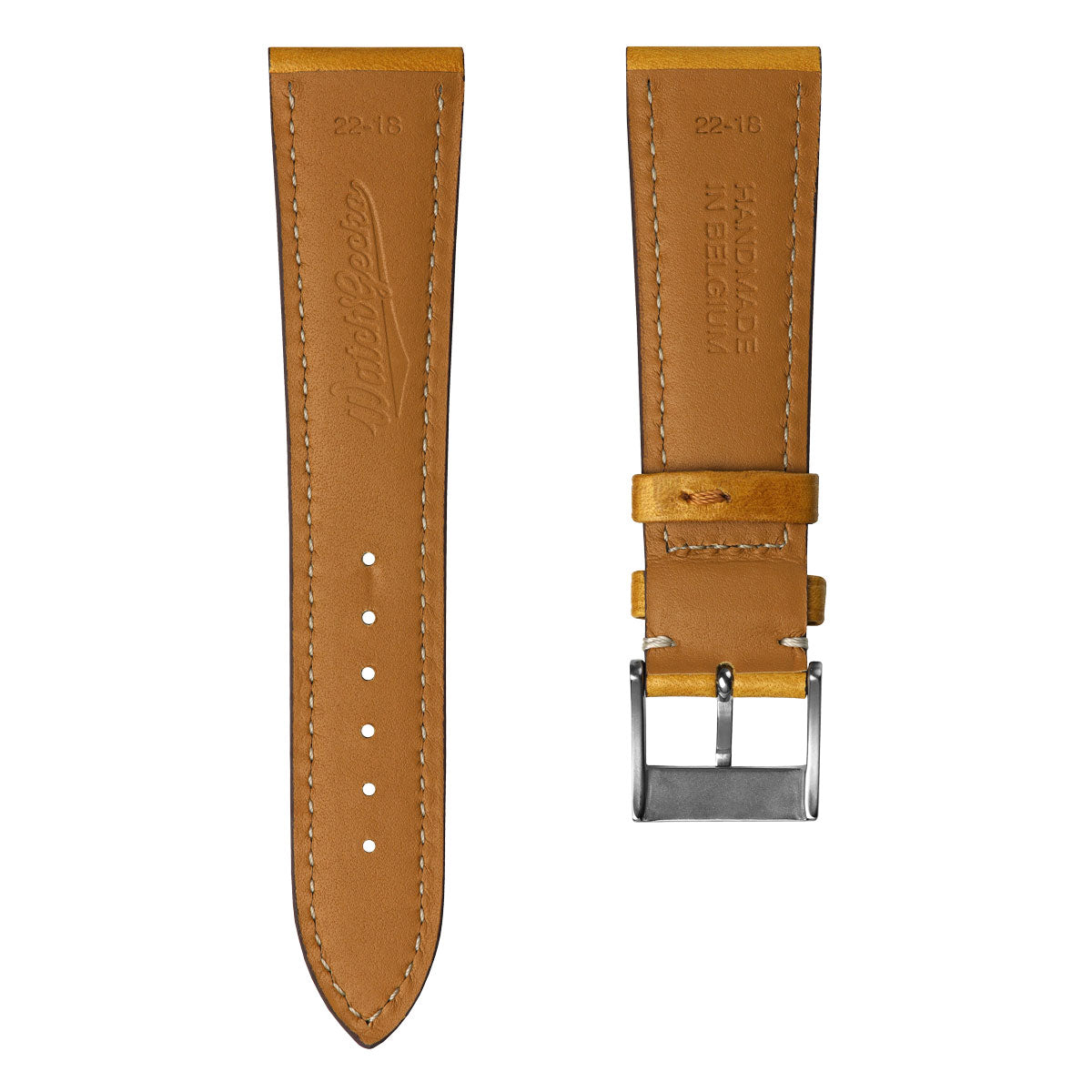 Laverton Padded Cavallo Leather Watch Strap - Cognac