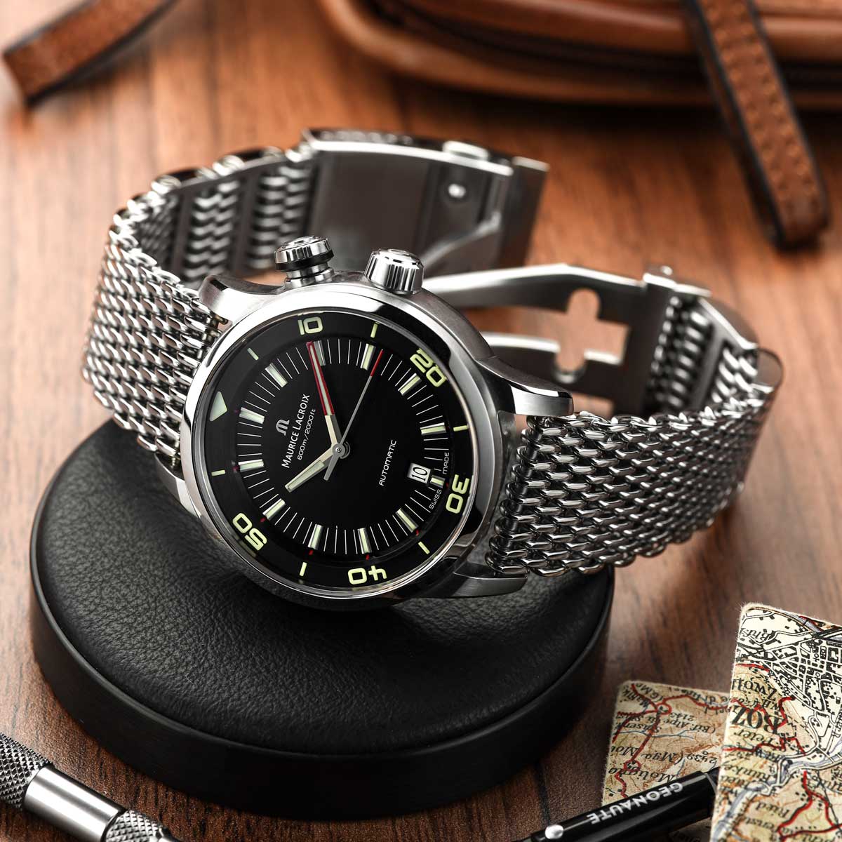 Genuine H Link Shark Mesh 316L Stainless Watch Bracelet - Polished