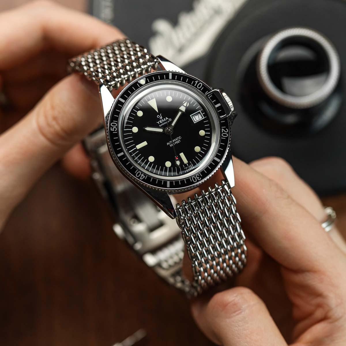 Genuine H Link Shark Mesh 316L Stainless Watch Bracelet - Polished