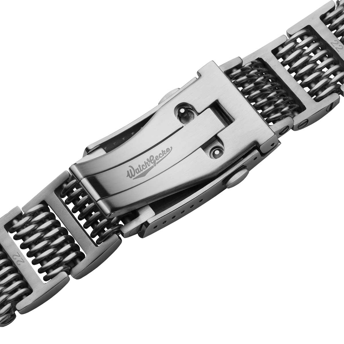 Genuine H Link Shark Mesh 316L Stainless Watch Bracelet - Polished