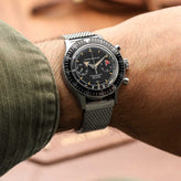 Milano Luxe Milanese Mesh Stainless Steel Watch Strap on Nivada Grenchen Chronomaster
