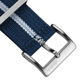 WatchGecko Ridge British Military Watch Strap - Navy & White