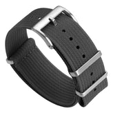 WatchGecko Ridge Military Nylon Watch Strap - Dark Grey