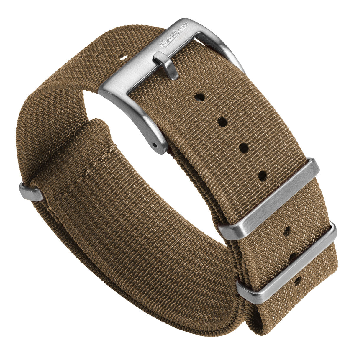WatchGecko Ridge Military Nylon Watch Strap - Army Brown