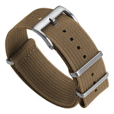 WatchGecko Ridge Military Nylon Watch Strap - Army Brown