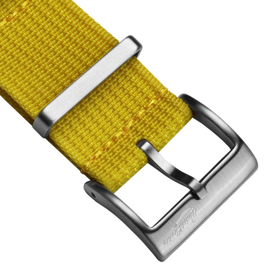 WatchGecko Ridge Military Nylon Watch Strap - Canary Yellow