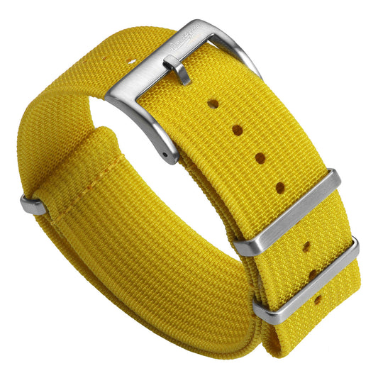 WatchGecko Ridge Military Nylon Watch Strap - Canary Yellow