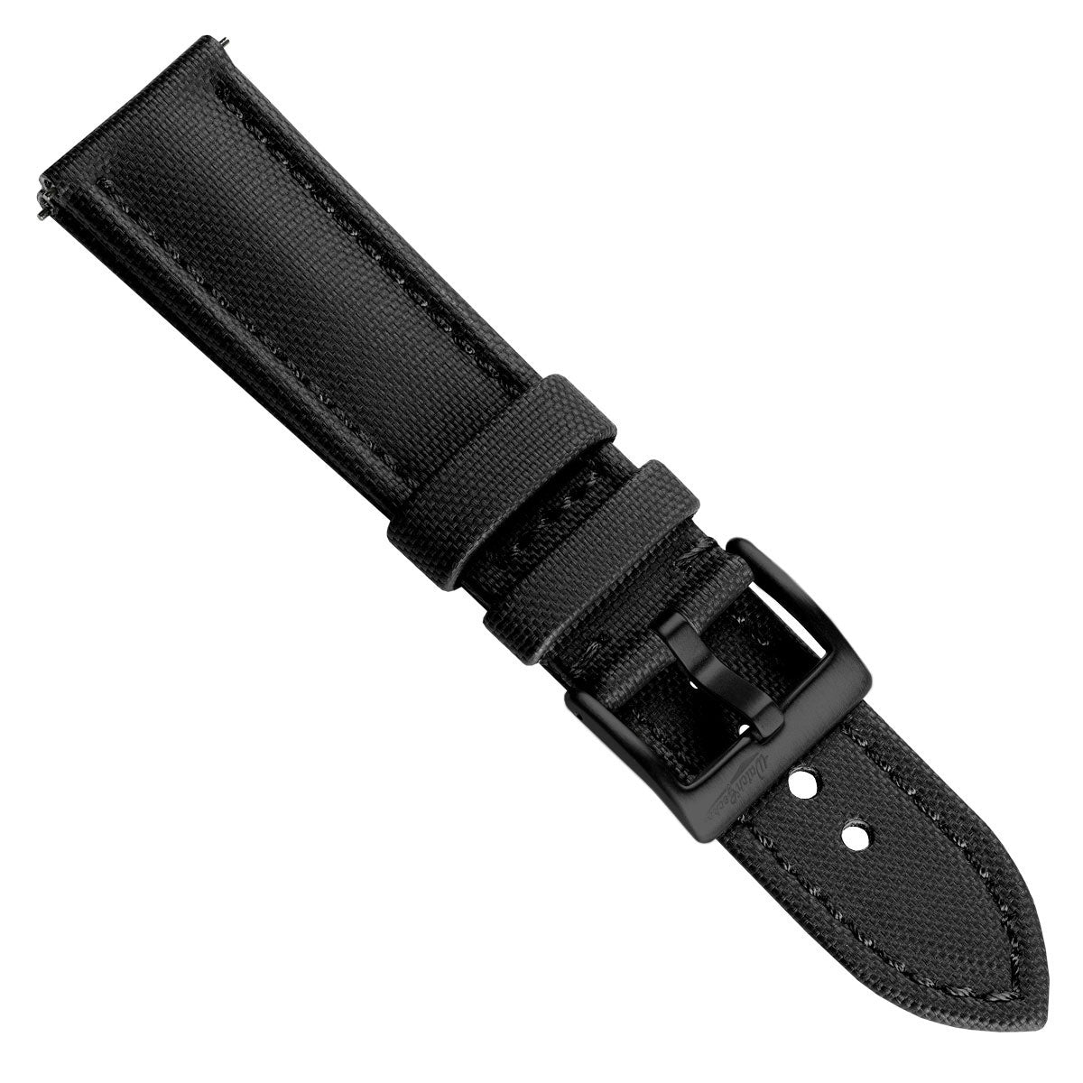 Atlas Sailcloth Watch Strap - Black with IP Black Buckle
