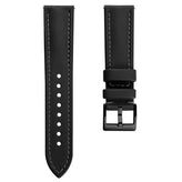 Atlas Sailcloth Watch Strap - Black / Grey with IP Black Buckle