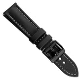 Atlas Sailcloth Watch Strap - Black / Grey with IP Black Buckle