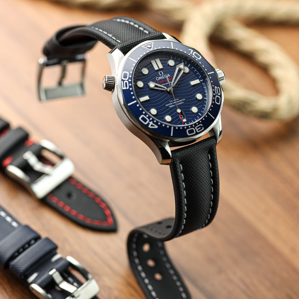 Atlas Sailcloth Watch Strap - Black / Grey