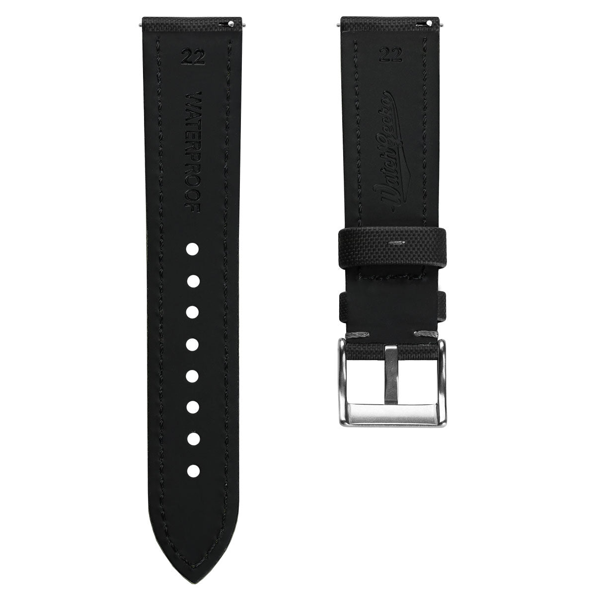 Atlas Sailcloth Watch Strap - Black / Grey