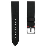 Atlas Sailcloth Watch Strap - Black / Red