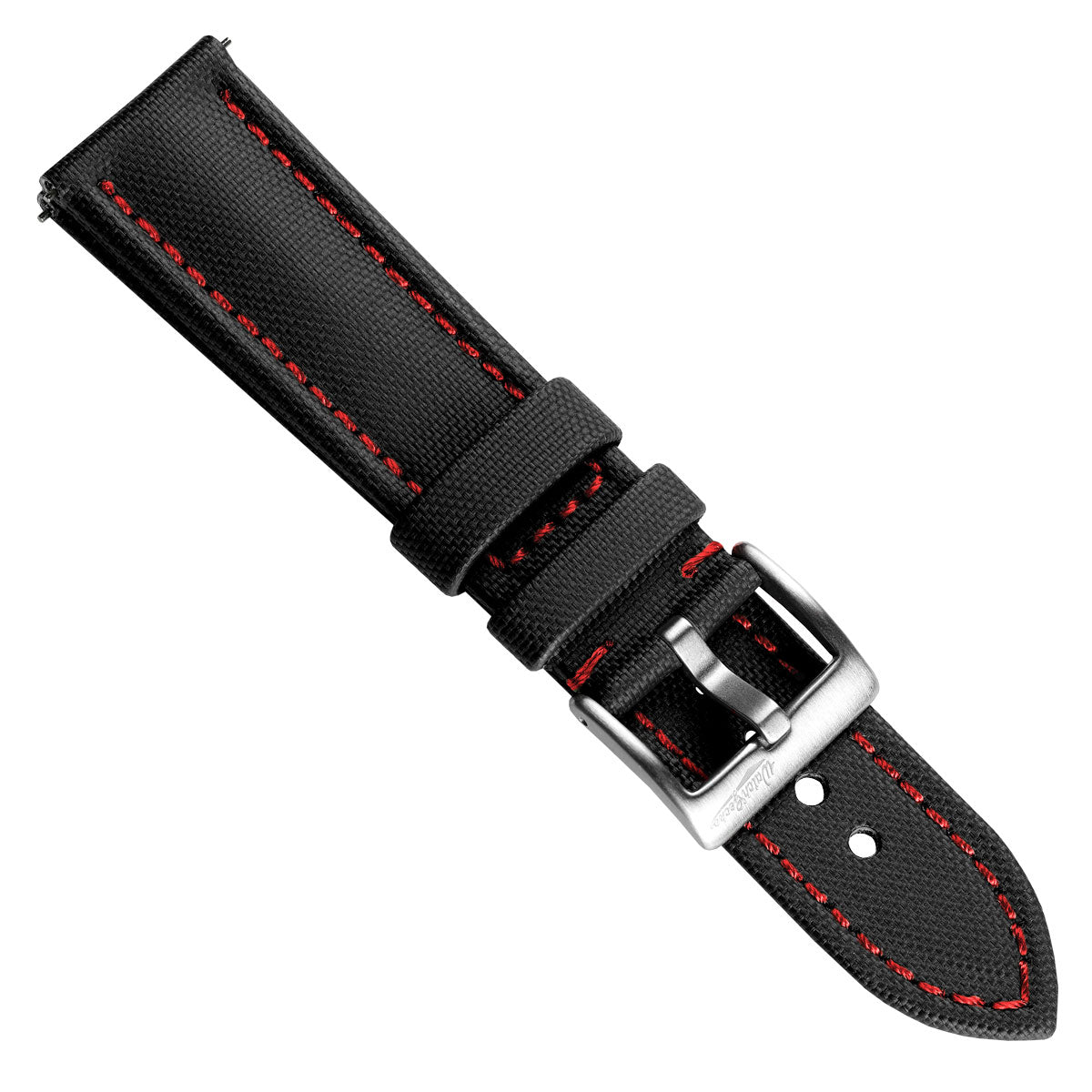 Atlas Sailcloth Watch Strap - Black / Red