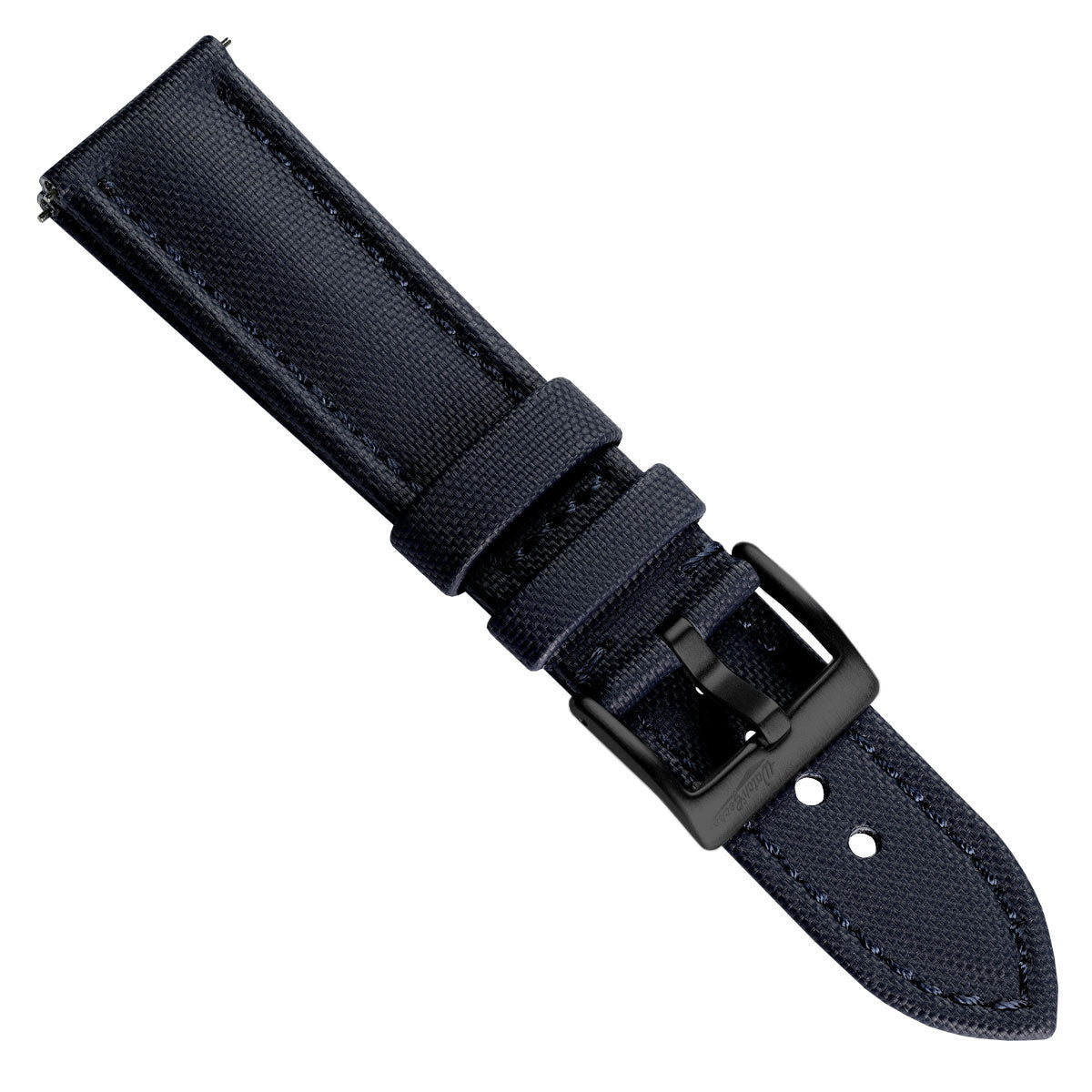 Atlas Sailcloth Watch Strap - Blue with IP Black Buckle