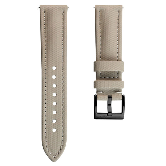 Atlas Sailcloth Watch Strap - Beige with IP Black Buckle