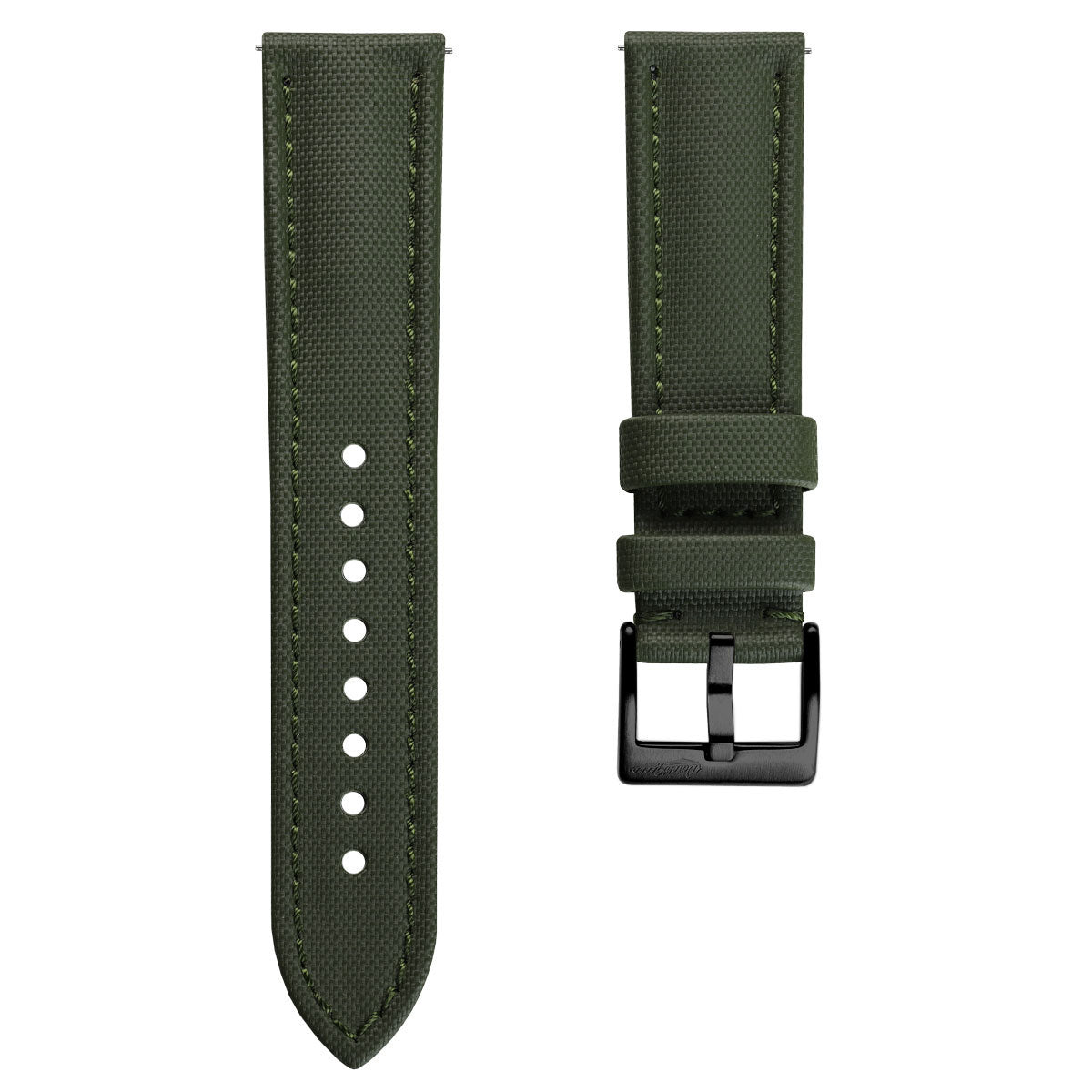 Atlas Sailcloth Watch Strap - Green with IP Black Buckle