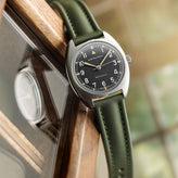 WatchGecko Atlas Sailcloth Strap - Green on Hamilton Khaki Aviation Pilot Pioneer