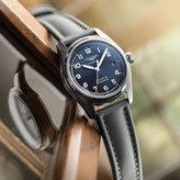 WatchGecko Atlas Sailcloth Strap - Grey on Longines Spirit Automatic