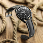 WatchGecko Atlas Sailcloth Strap - Grey on Omega Speedmaster