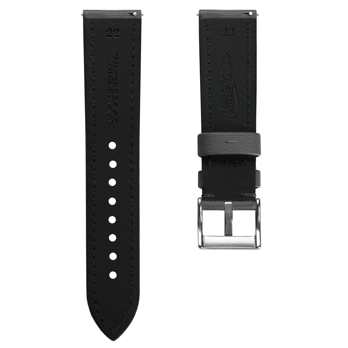 WatchGecko Atlas Sailcloth Strap - Grey