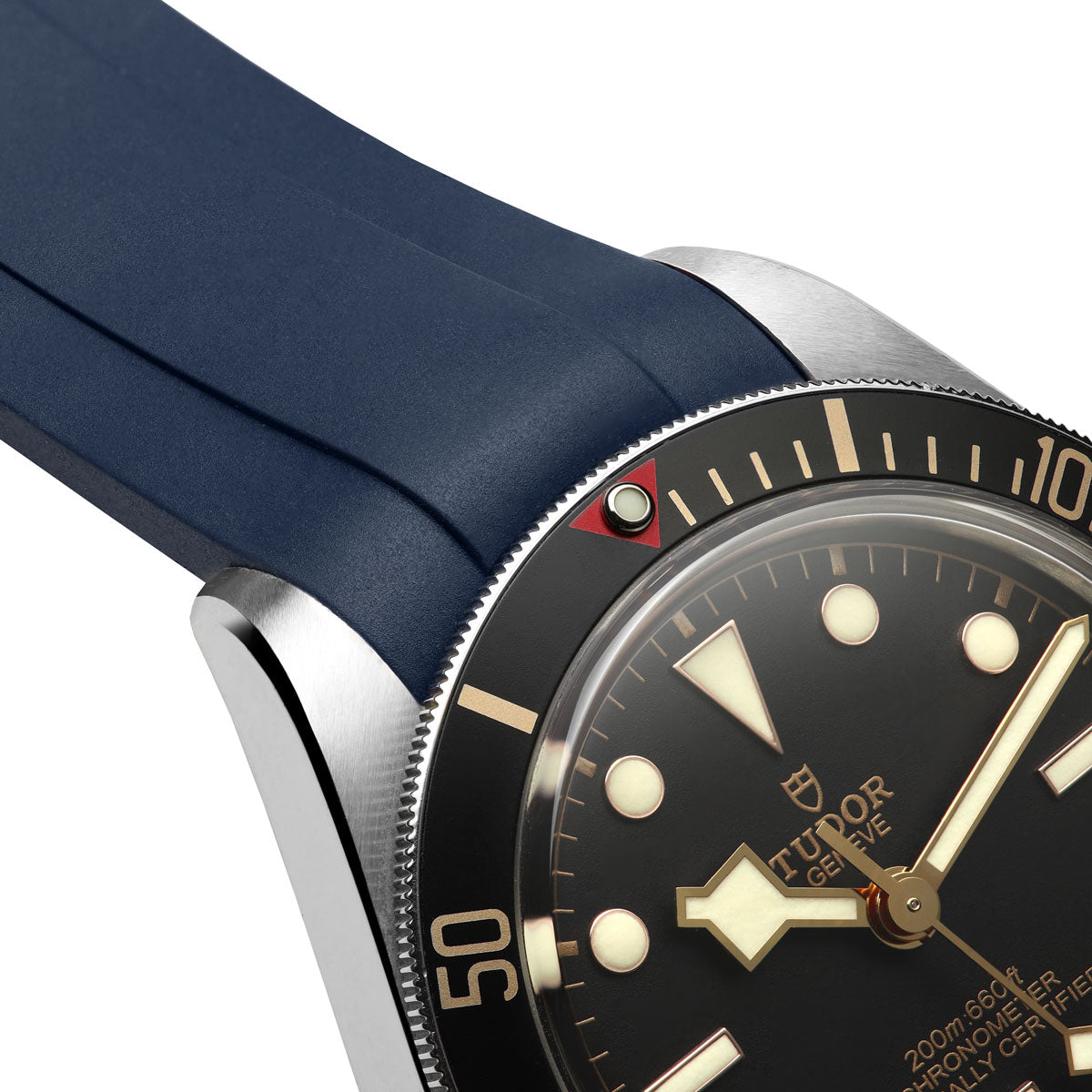 WatchGecko Tudor Black Bay 58 Style Rubber Watch Strap -  Blue