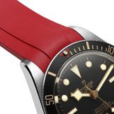 WatchGecko Tudor Black Bay 58 Style Rubber Watch Strap -  Red