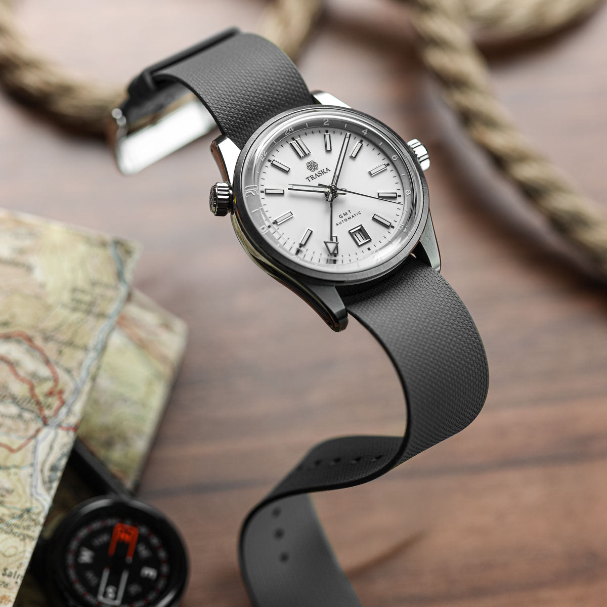 TidalPass British Military FKM Rubber Watch Strap - Grey