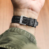 Everglade Alligator Pattern FKM Rubber Strap - Jet Black