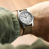 RidgeFlex Two-Piece Military Nylon Watch Strap - Khaki