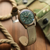 RidgeFlex Two-Piece Military Nylon Watch Strap - Khaki