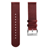 RidgeFlex Two-Piece Military Nylon Watch Strap - Burgundy