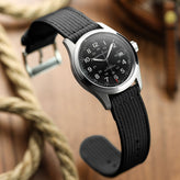 RidgeFlex Two-Piece Military Nylon Watch Strap - Black