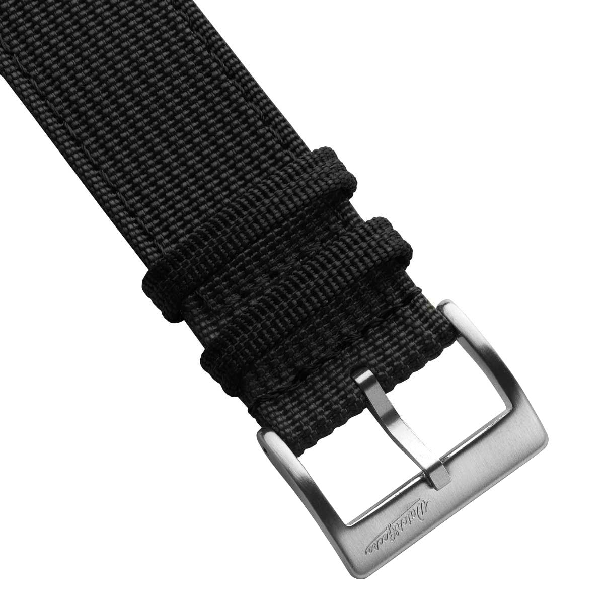 RidgeFlex Two-Piece Military Nylon Watch Strap - Black